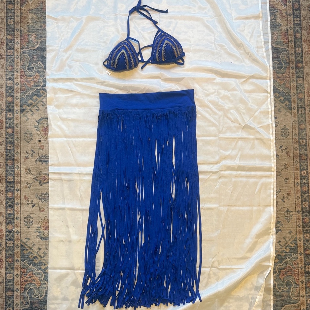 Miami Bikini Outlet Blue Swim Top + Skirt